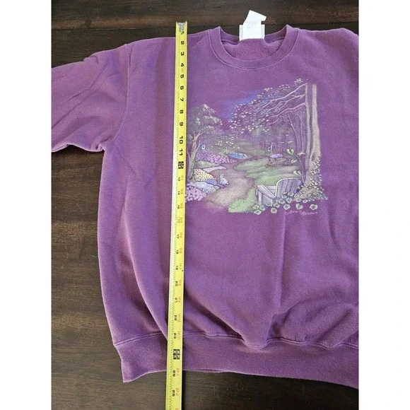 Vintage Northern Reflections Sweatshirt Spring Trail Scene Medium Purple - Picture 7 of 8